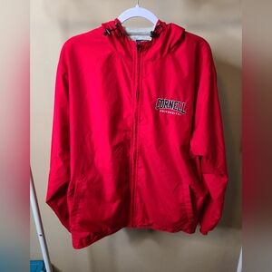 Cornell Big Red Hooded Windbreaker Jacket Size L